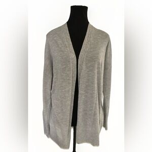 Nine West Open Front Cardigan Sweater Gray Lightweight Women’s Medium